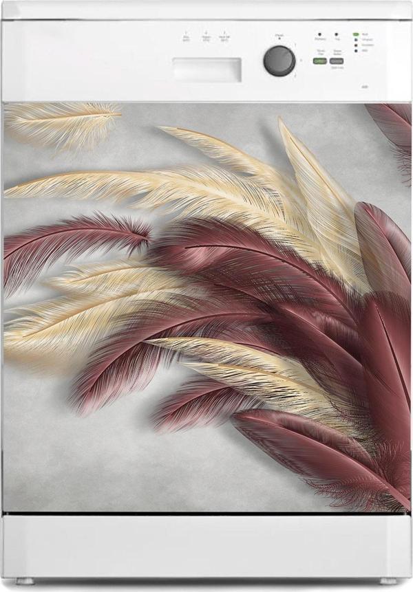 Bulaşık Makinesi Sticker Kaplama Beyaz Eşya Kaplama Güzel Tüyler - Image 1