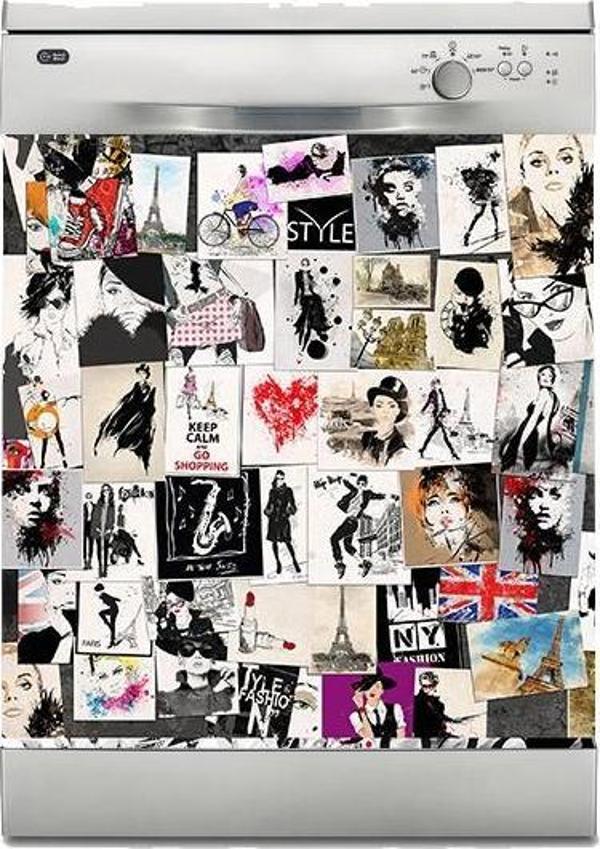Bulaşık Makinesi Sticker Kaplama Beyaz Eşya Kaplama Popart - Image 1