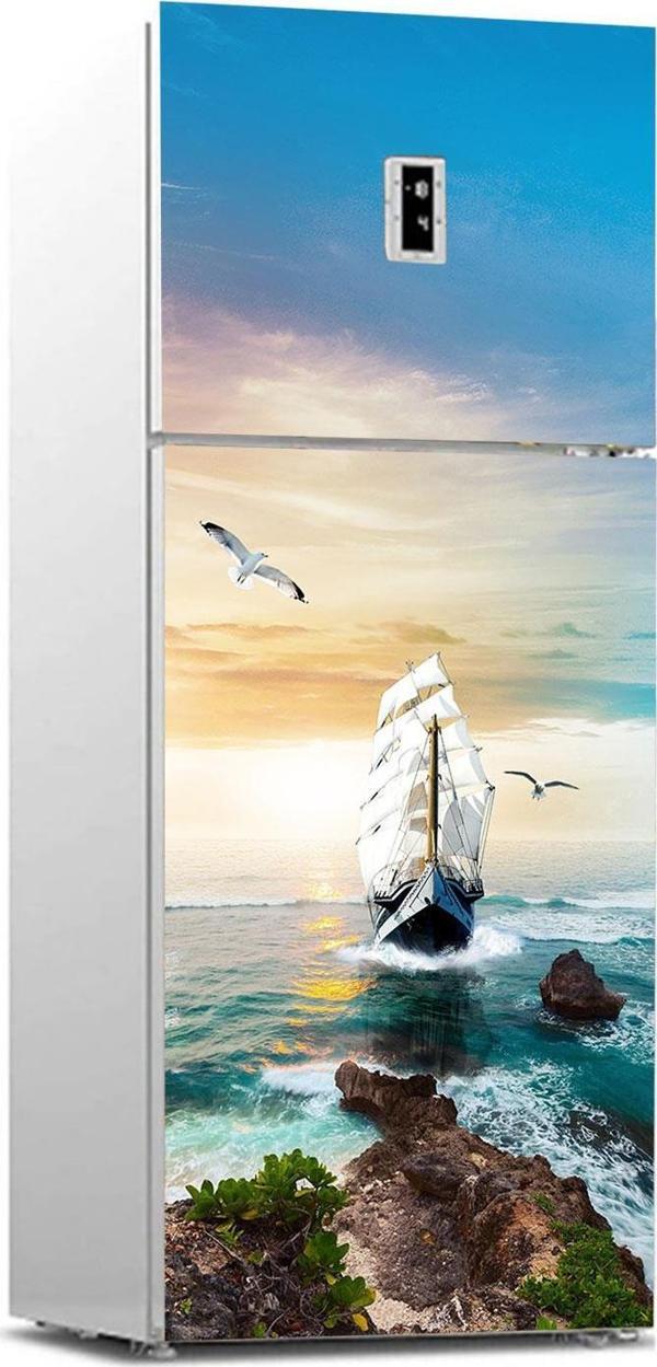 Buzdolabı Sticker Kaplama Dolap Kaplama Etiketi Yelkenli - Image 1