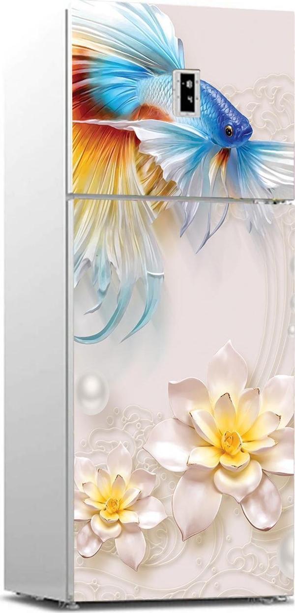 Buzdolabı Sticker Kaplama Dolap Kaplama Etiketi 3d Balık - Image 1