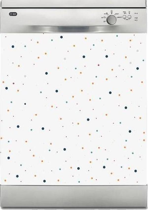 Bulaşık Makinesi Sticker Kaplama Beyaz Eşya Kaplama Renkli Puantiye - Image 1