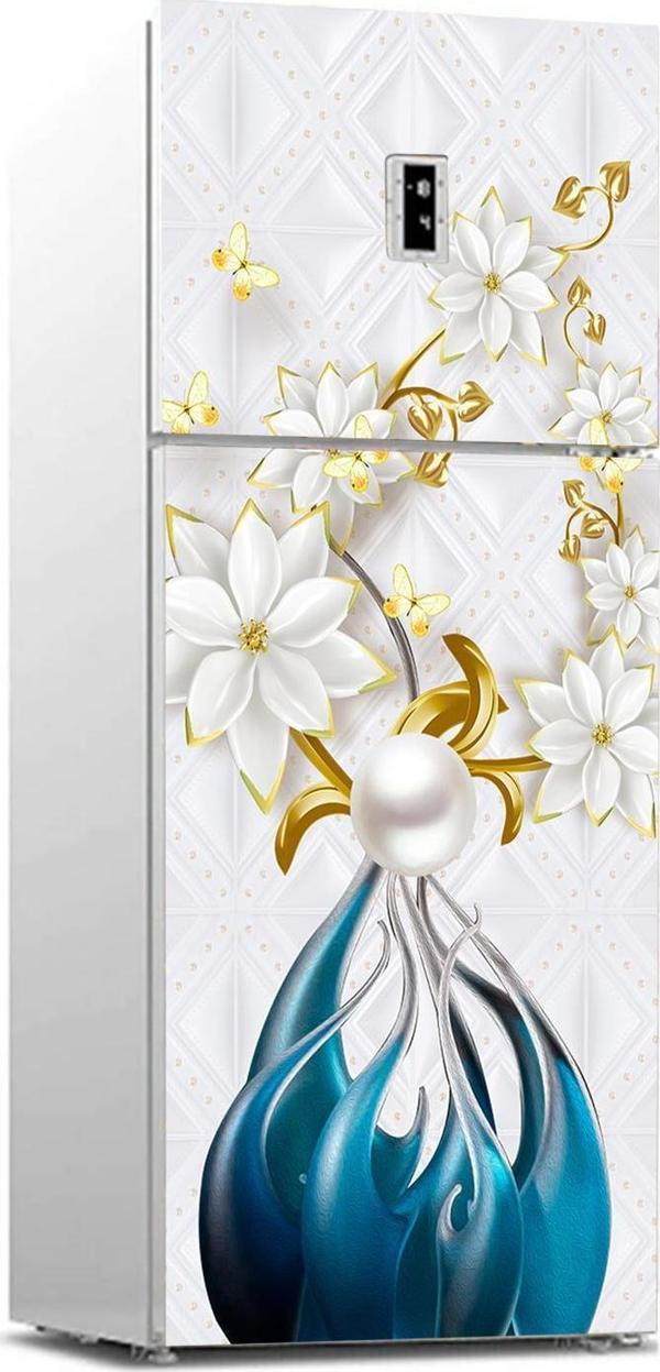 Buzdolabı Sticker Kaplama Dolap Kaplama Etiketi 3d Çiçek ve Kelebek - Image 1