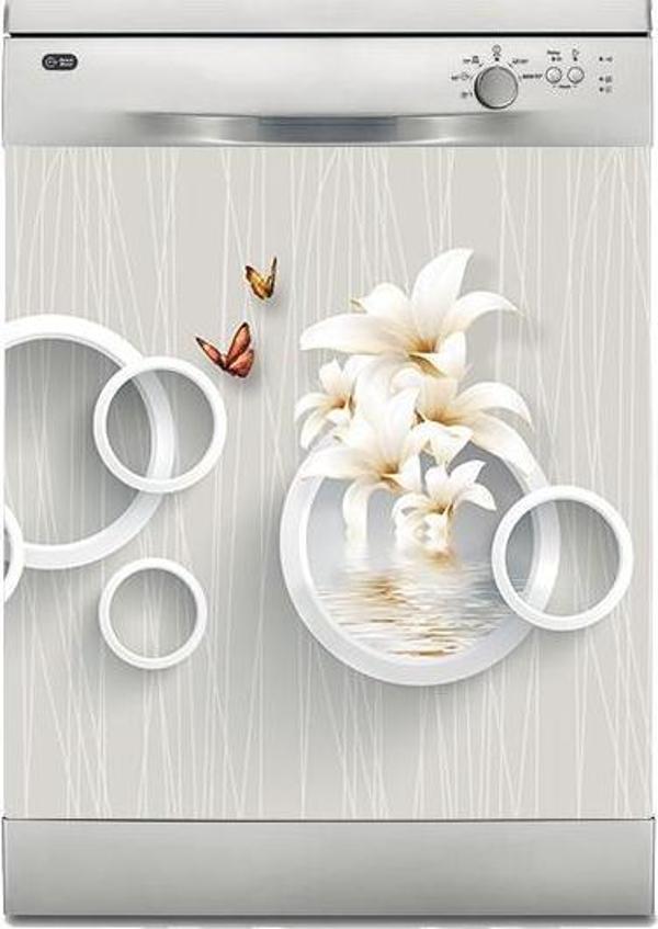 Bulaşık Makinesi Sticker Kaplama Beyaz Eşya Kaplama Beyaz Halkalar - Image 1