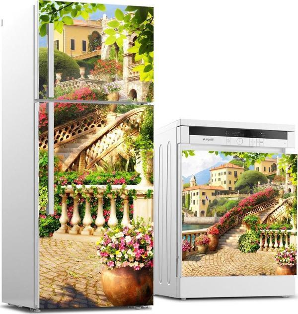 Buzdolabı ve Bulaşık Makinası Beyaz Eşya Sticker Kaplama 3D Bahçe Balkon - Image 1