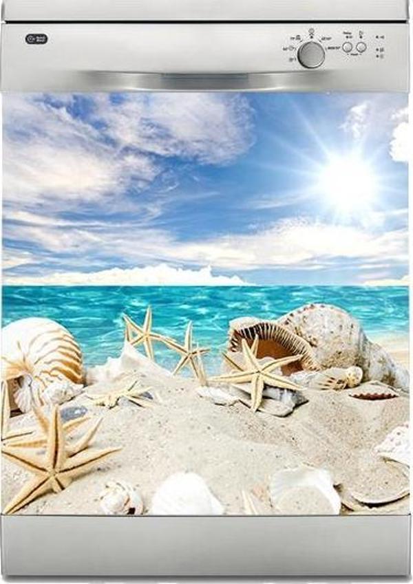 Bulaşık Makinesi Sticker Kaplama Beyaz Eşya Kaplama SeaShells - Image 1
