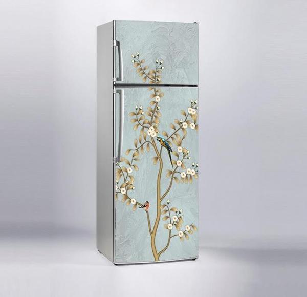 Buzdolabı Sticker Kaplama Dolap Kaplama Etiketi Kuş Ağaç - Image 1