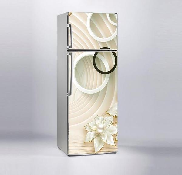 Buzdolabı Sticker Kaplama Dolap Kaplama Etiketi 3D Golden Yuvarlak - Image 1