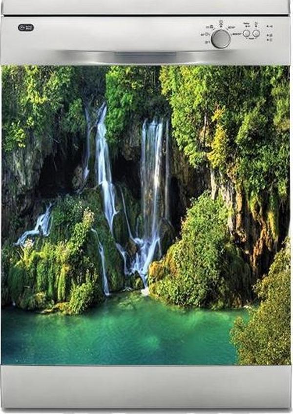 Bulaşık Makinesi Sticker Kaplama Beyaz Eşya Kaplama Şelale Ağaç - Image 1
