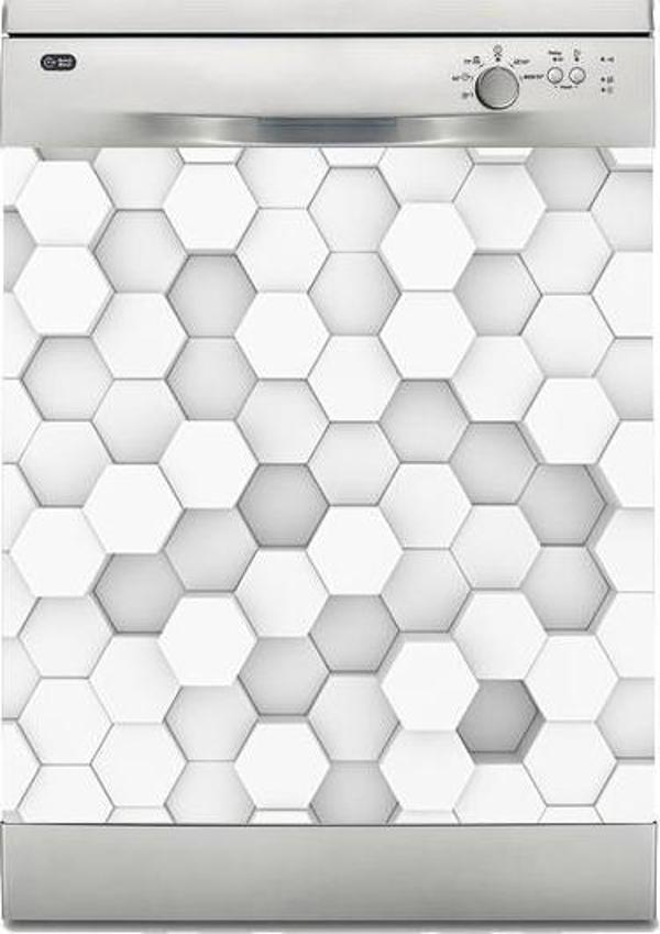 Bulaşık Makinesi Sticker Kaplama Beyaz Eşya Kaplama 3D Bal Peteği - Image 1