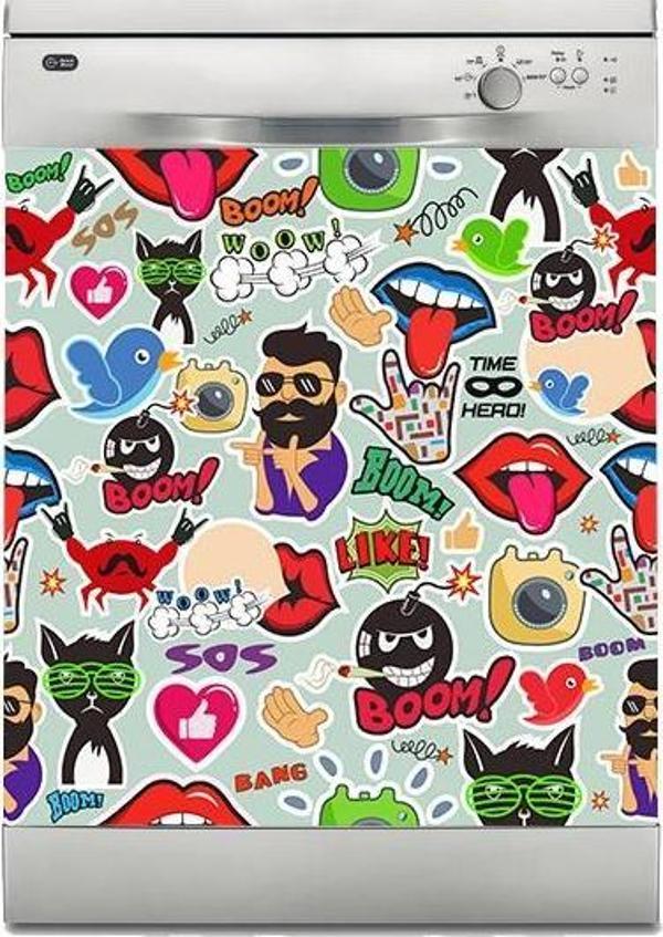 Bulaşık Makinesi Sticker Kaplama Beyaz Eşya Kaplama Boom Like - Image 1