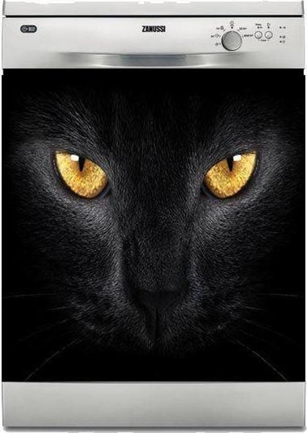 Bulaşık Makinesi Sticker Kaplama Beyaz Eşya Kaplama Kedi Yüzü - Image 1