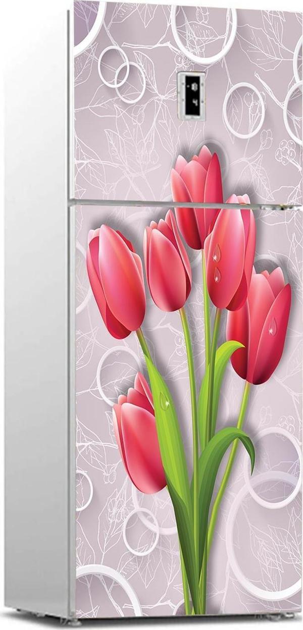Buzdolabı Sticker Kaplama Dolap Kaplama Etiketi 3d Kırmızı Güller - Image 1
