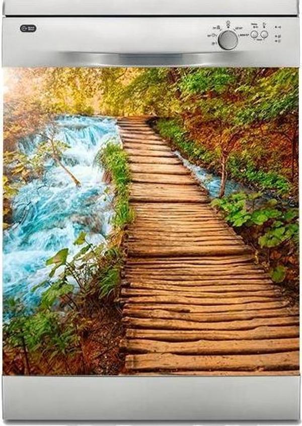 Bulaşık Makinesi Sticker Kaplama Beyaz Eşya Kaplama Şelale Yol - Image 1