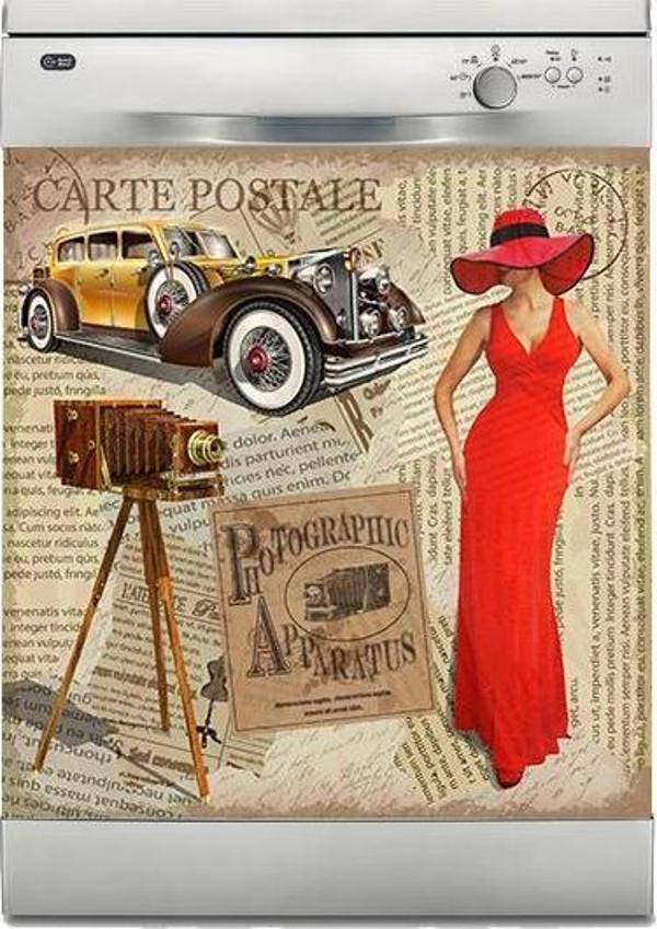 Bulaşık Makinesi Sticker Kaplama Beyaz Eşya Kaplama Carte Postale - Image 1