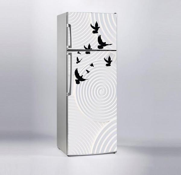 Buzdolabı Sticker Kaplama Dolap Kaplama Etiketi 3D Kuşlar - Image 1