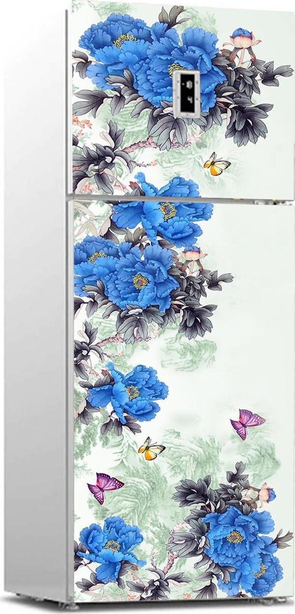 Buzdolabı Sticker Kaplama Dolap Kaplama Etiketi Mor Çiçekler - Image 1