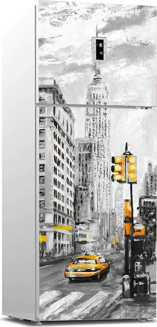Buzdolabı Sticker Kaplama Dolap Kaplama Etiketi Newyork Yağlıboya - Image 1