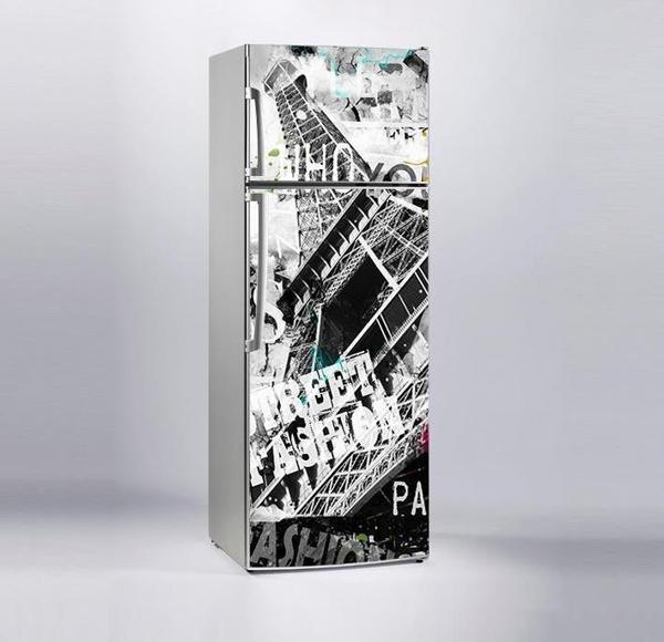Buzdolabı Sticker Kaplama Dolap Kaplama Etiketi Paris Popart - Image 1