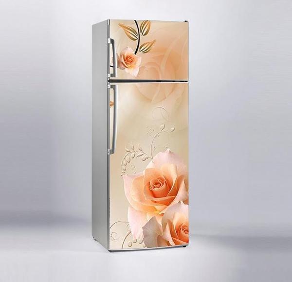 Buzdolabı Sticker Kaplama Dolap Kaplama Etiketi Pembe Gül - Image 1