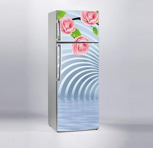 Buzdolabı Sticker Kaplama Dolap Kaplama Etiketi 3D Tünel Pembe Gül - Image 1