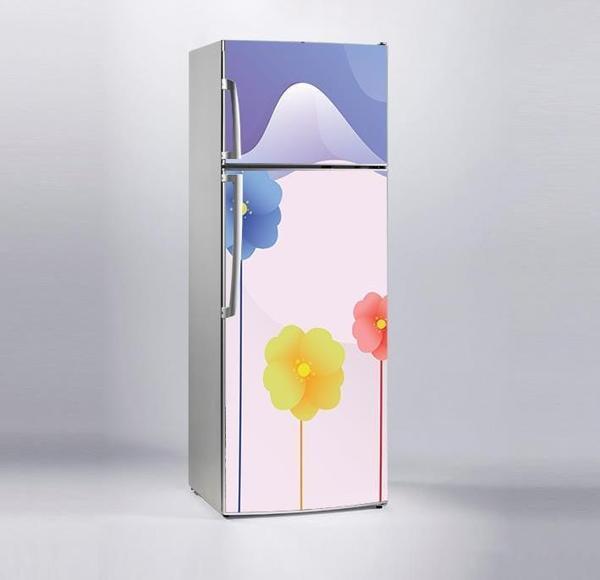 Buzdolabı Sticker Kaplama Dolap Kaplama Etiketi Renkli Çiçek - Image 1