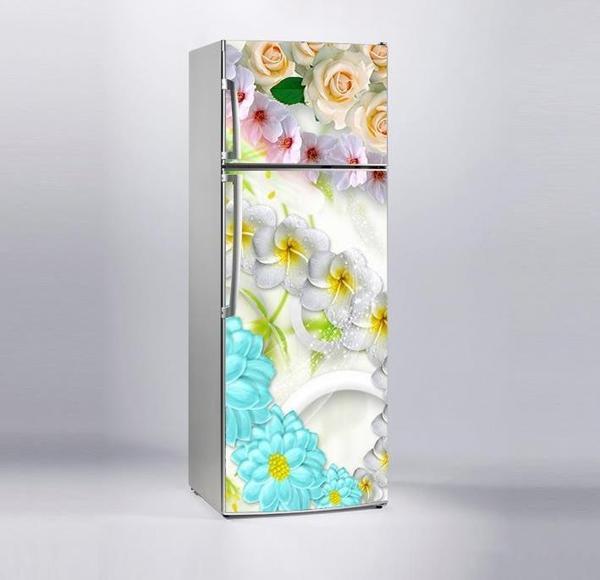 Buzdolabı Sticker Kaplama Dolap Kaplama Etiketi Renkli Çiçekler - Image 1