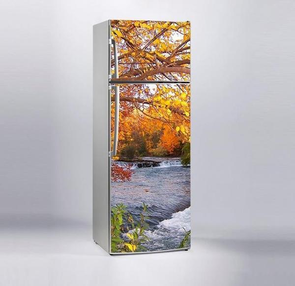 Buzdolabı Sticker Kaplama Dolap Kaplama Etiketi Akarsu Ağaçlar - Image 1