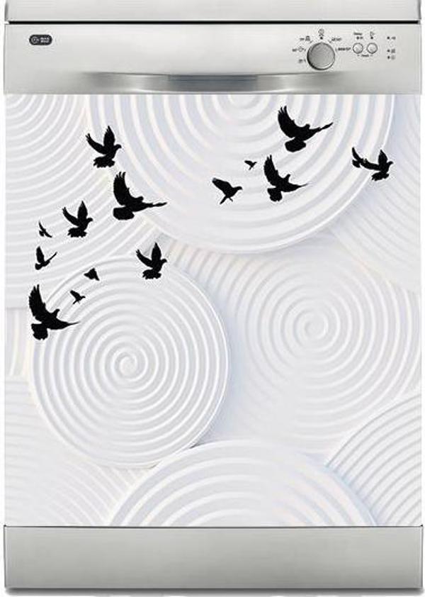 Bulaşık Makinesi Sticker Kaplama Beyaz Eşya Kaplama 3D Kuşlar - Image 1