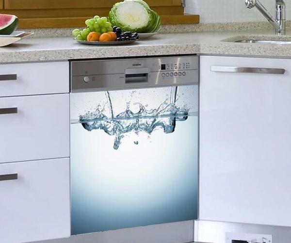 Bulaşık Makinesi Sticker Kaplama Beyaz Eşya Kaplama Su Deseni - Image 1