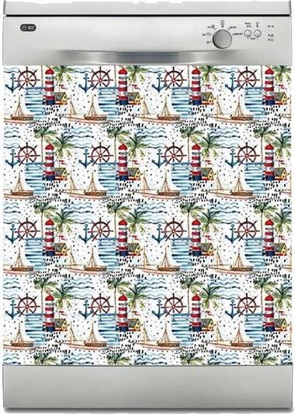 Bulaşık Makinesi Sticker Kaplama Beyaz Eşya Kaplama Deniz Kule - Image 1