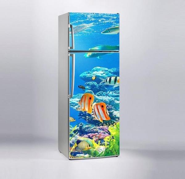 Buzdolabı Sticker Kaplama Dolap Kaplama Etiketi Balıklar Deniz - Image 1
