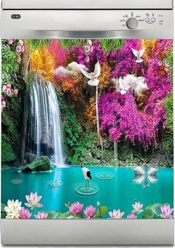 Bulaşık Makinesi Sticker Kaplama Beyaz Eşya Kaplama 3D Nature - Image 1