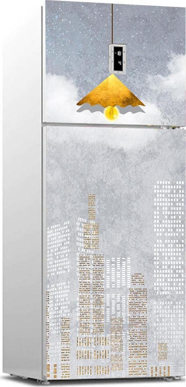 Buzdolabı Sticker Kaplama Dolap Kaplama Etiketi Şehir Silüet - Image 1