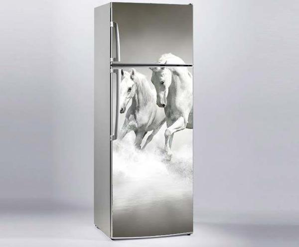 Buzdolabı Sticker Kaplama Dolap Kaplama Etiketi Beyaz Atlar - Image 1