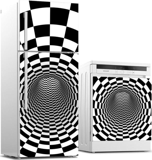 Buzdolabı ve Bulaşık Makinası Beyaz Eşya Sticker Kaplama 3d Tünel - Image 1