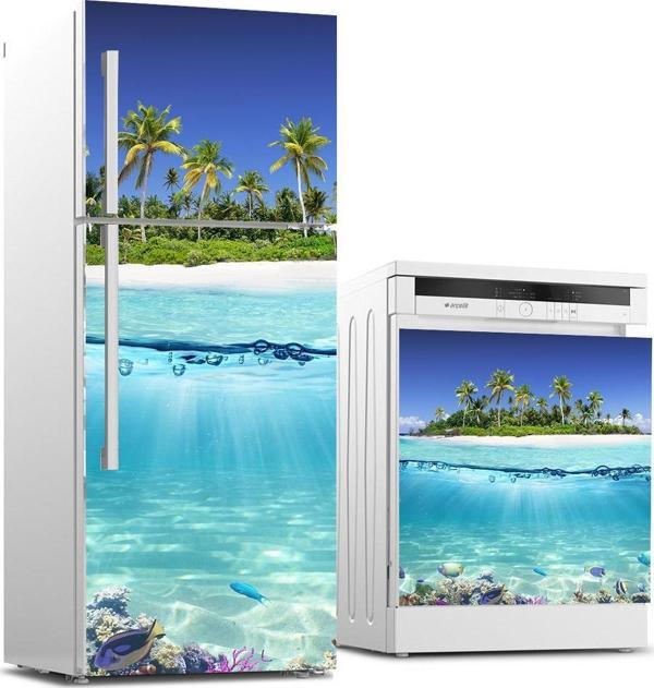 Buzdolabı ve Bulaşık Makinası Beyaz Eşya Sticker Kaplama Ada Deniz - Image 1