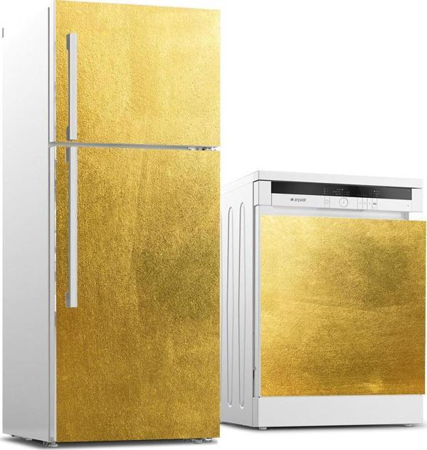 Buzdolabı ve Bulaşık Makinası Beyaz Eşya Sticker Kaplama Altın Doku - Image 1