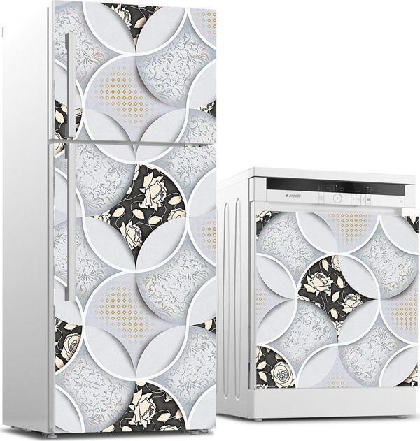 Buzdolabı ve Bulaşık Makinası Beyaz Eşya Sticker Kaplama Duvar Karo - Image 1