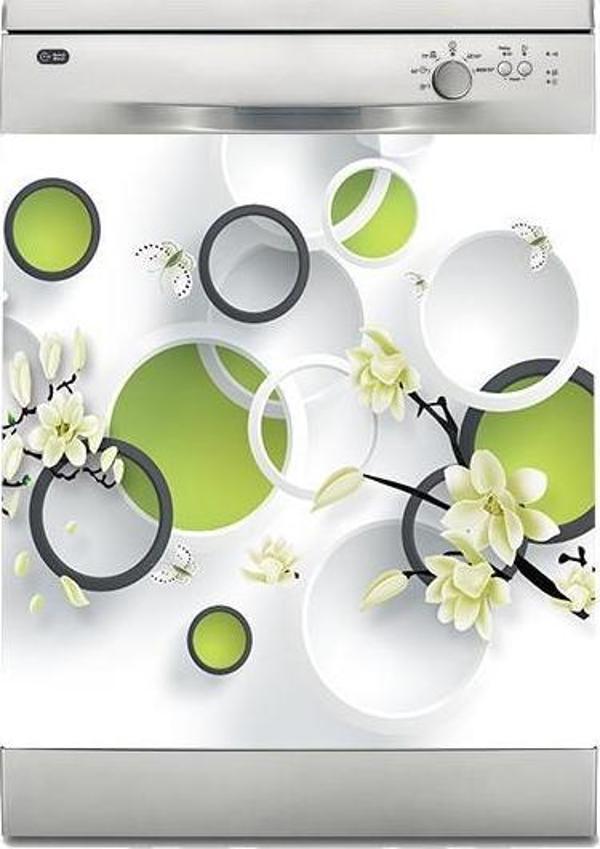 Bulaşık Makinesi Sticker Kaplama Beyaz Eşya Kaplama 3D Yuvarlak - Image 1