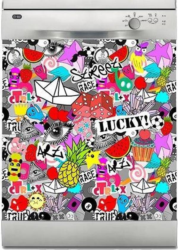 Bulaşık Makinesi Sticker Kaplama Beyaz Eşya Kaplama Lucky - Image 1