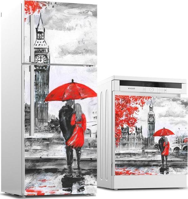 Buzdolabı ve Bulaşık Makinası Beyaz Eşya Sticker Kaplama İngiltere Yağlıboya - Image 1