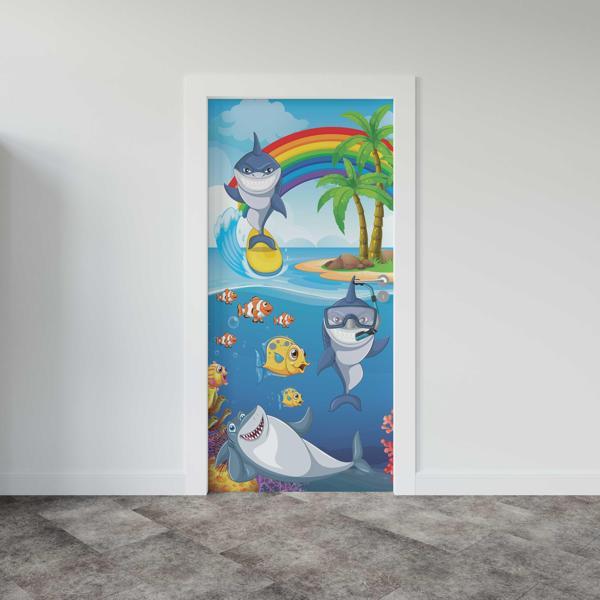 Kapı Giydirme Kapı Sticker Folyosu Köpek Balığı - Image 1