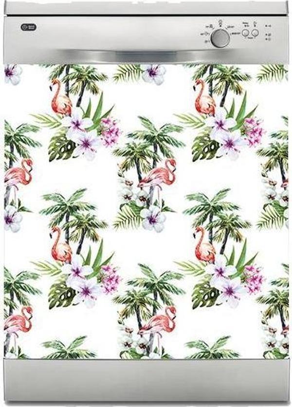 Bulaşık Makinesi Sticker Kaplama Beyaz Eşya Kaplama Flamingo - Image 1