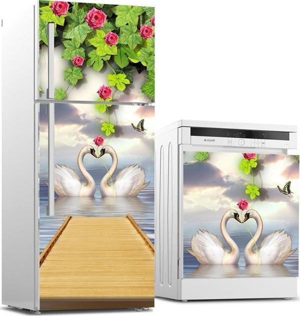 Buzdolabı ve Bulaşık Makinası Beyaz Eşya Sticker Kaplama Modern Gölet - Image 1