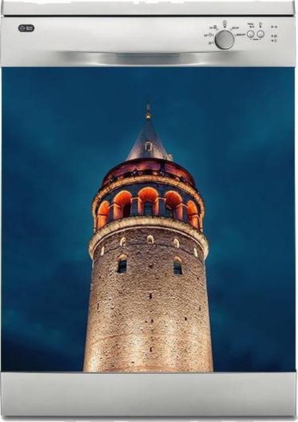 Bulaşık Makinesi Sticker Kaplama Beyaz Eşya Kaplama Galata Kulesi - Image 1