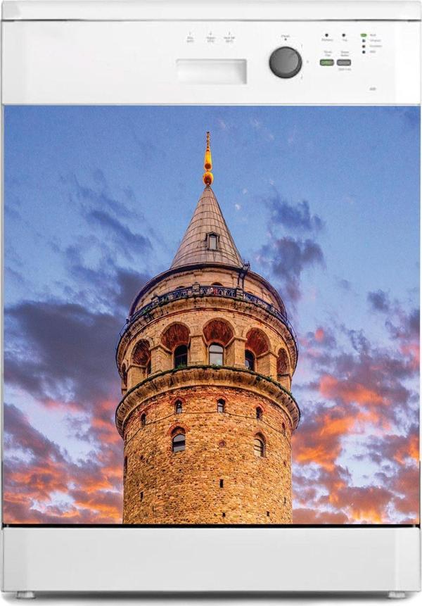 Bulaşık Makinesi Sticker Kaplama Beyaz Eşya Kaplama Galata Kulesi - Image 1