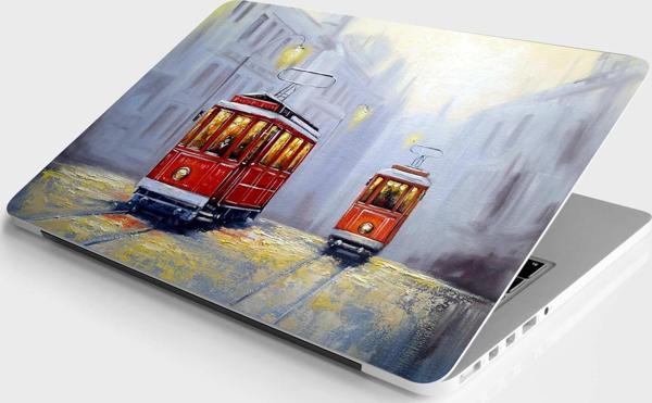 Laptop Sticker Bilgisayar Notebook Pc Kaplama Etiketi Tranway Yağlıboya - Image 1