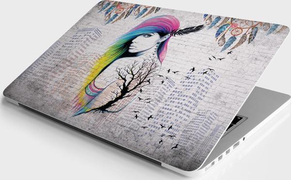 Laptop Sticker Bilgisayar Notebook Pc Kaplama Etiketi Gizemli Kadın Portresi - Image 1