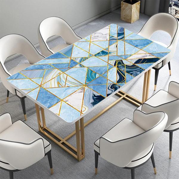 Masa Kaplama Folyosu Mobilya Masa Kaplama Folyoları Geometrik Mermer Desen - Image 1