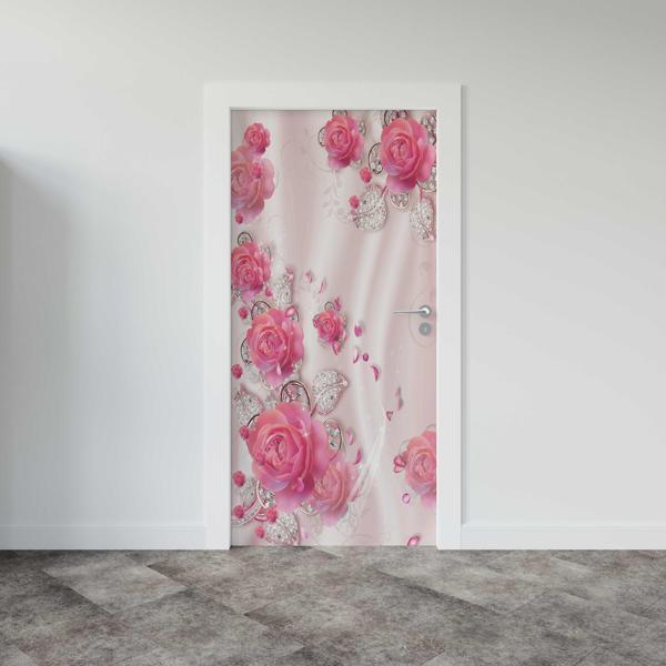 Kapı Giydirme Kapı Sticker Folyosu Pembe Güller - Image 1